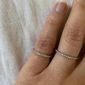 White Gold and Diamond 3/4 eternity pinky ring